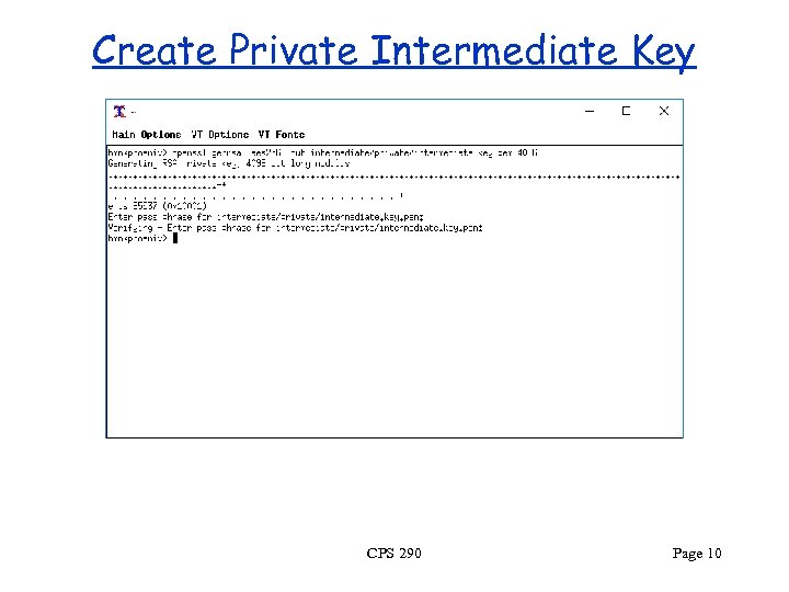 Create Private Intermediate Key CPS 290 Page 10 