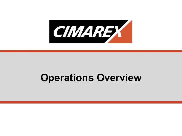Operations Overview 