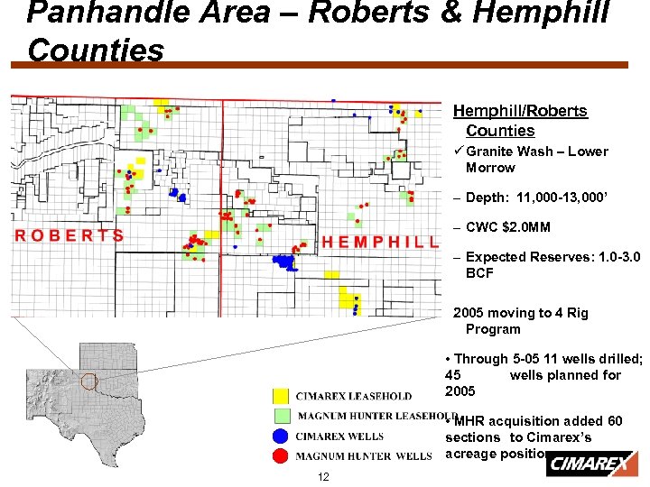 Panhandle Area – Roberts & Hemphill Counties Hemphill/Roberts Counties ü Granite Wash – Lower