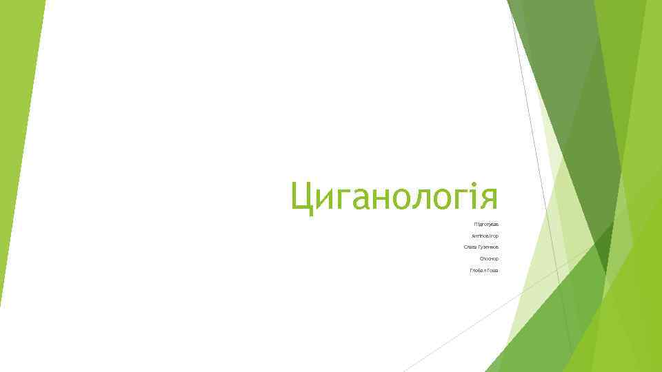 Циганологія Підготував Антіпов Ігор Слава Гузенков Споснор Глобал Гоша 