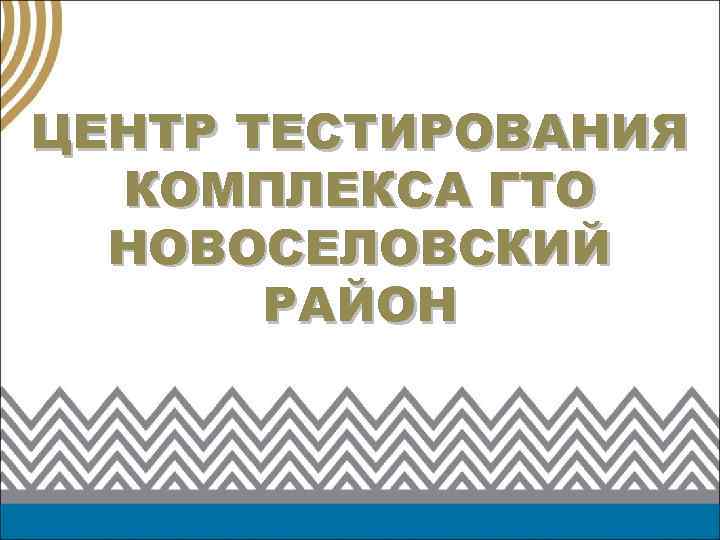 ЦЕНТР ТЕСТИРОВАНИЯ КОМПЛЕКСА ГТО НОВОСЕЛОВСКИЙ РАЙОН 