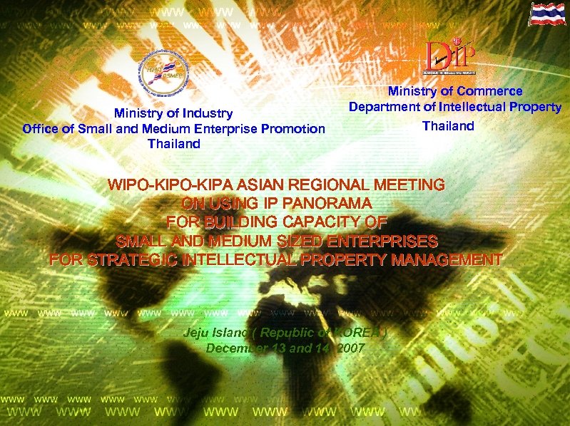 Ministry of Industry Office of Small and Medium Enterprise Promotion Thailand Ministry of Commerce