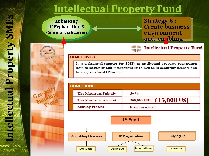 Intellectual Property SMEs Intellectual Property Fund Enhancing IP Registration & Commercialization Strategy 6 :