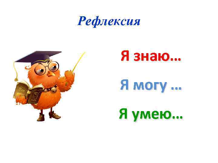 Рефлексия Я знаю… Я могу … Я умею… 