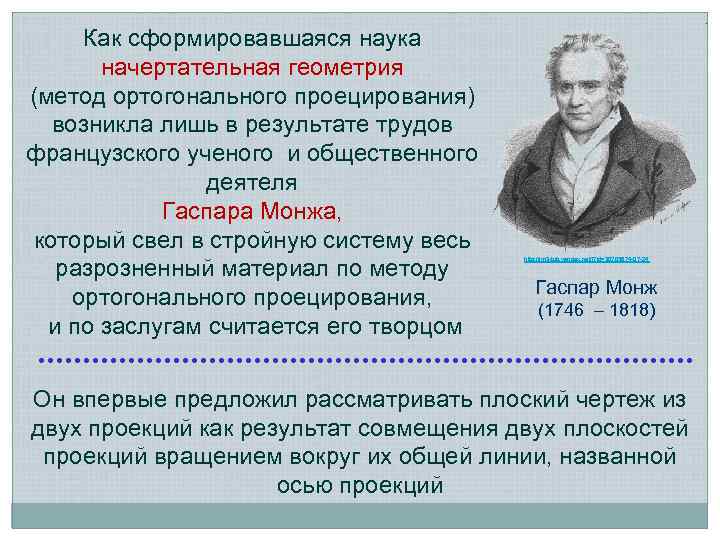 Как сформировавшаяся наука начертательная геометрия (метод ортогонального проецирования) возникла лишь в результате трудов французского