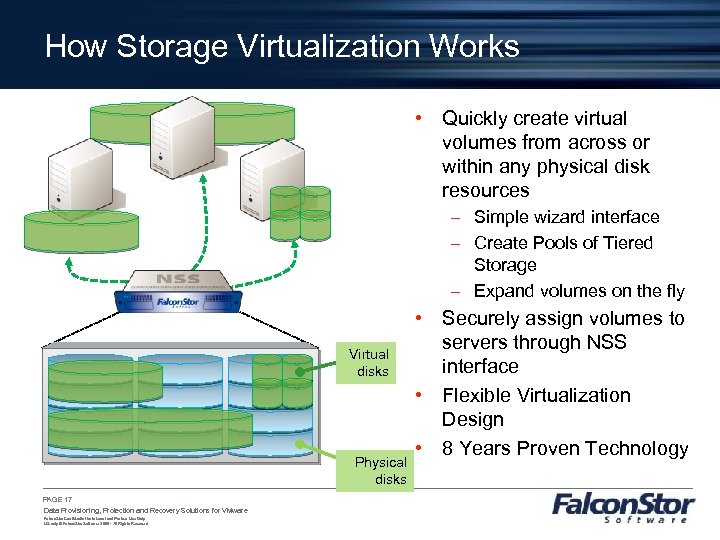 How Storage Virtualization Works • Quickly create virtual volumes from across or within any