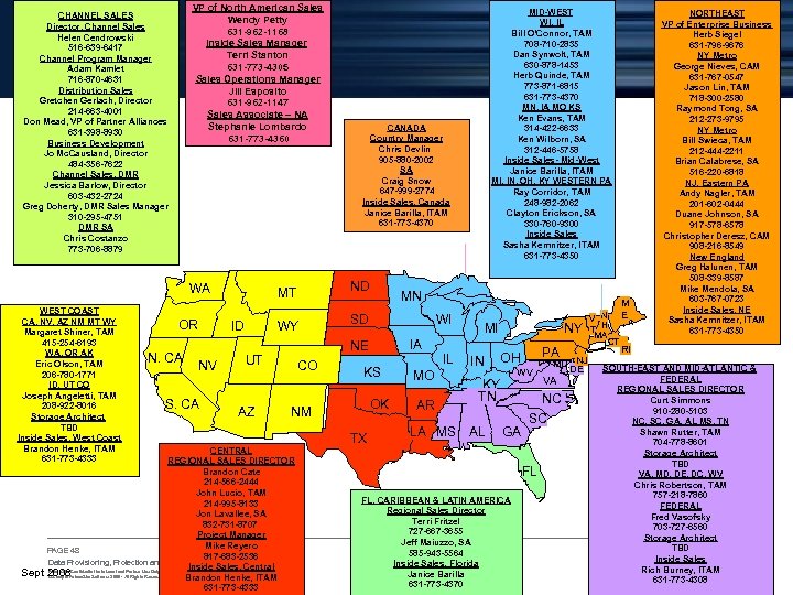 VP of North American Sales Wendy Petty 631 -962 -1168 Inside Sales Manager Terri