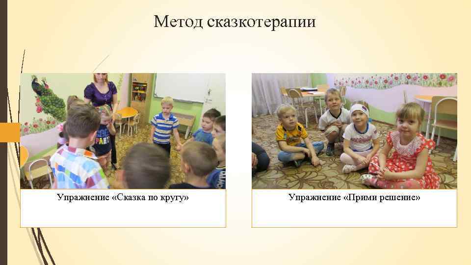 Метод сказкотерапии Упражнение «Сказка по кругу» Упражнение «Прими решение» 