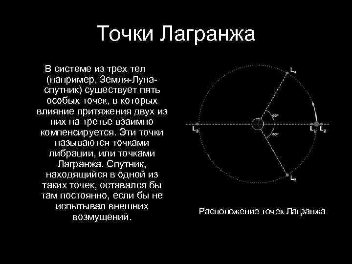 Точки лагранжа презентация астрономия