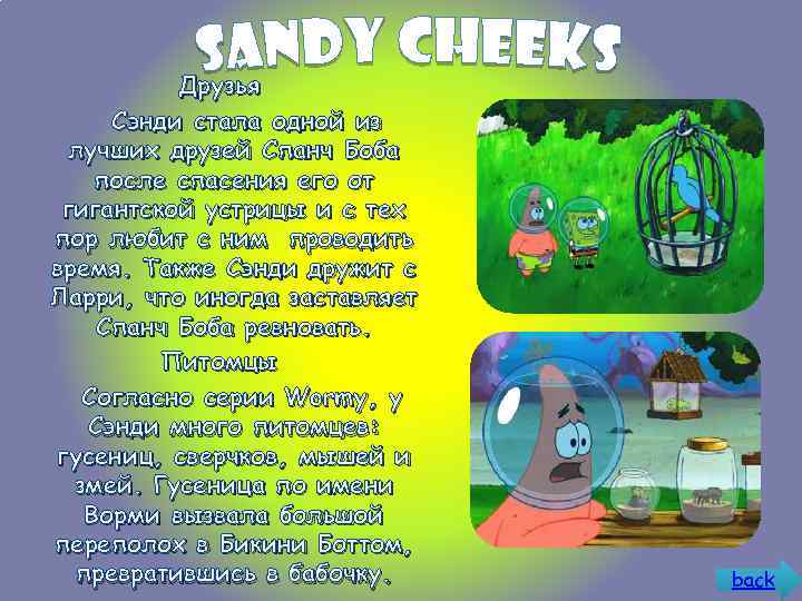 Друзья Сэнди стала одной из лучших друзей Спанч Боба после спасения его от гигантской