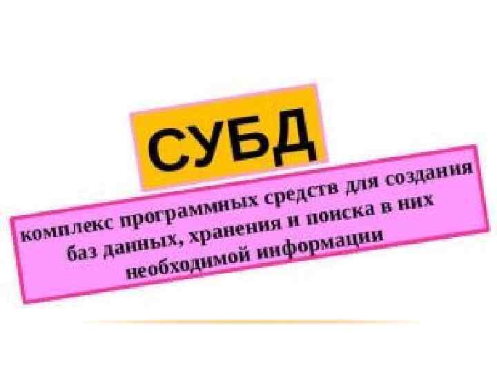 ВИДЫ СУБД: 