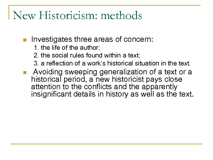 New Historicism Cultural Materialism Outline N