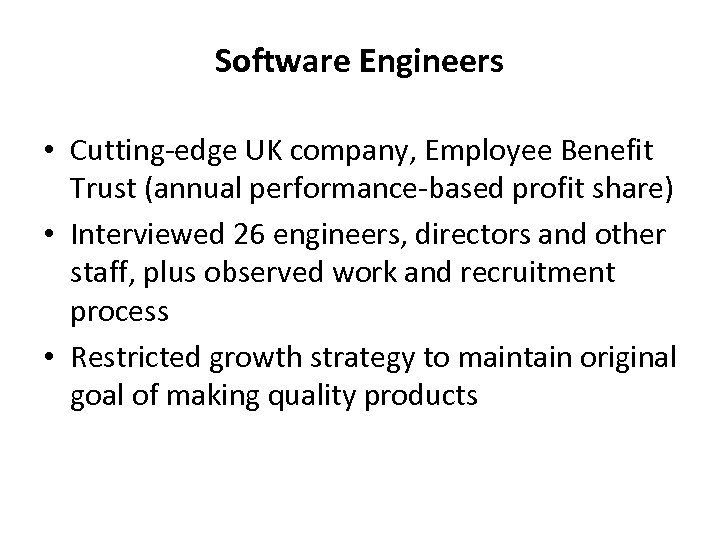 Software Engineers • Cutting-edge UK company, Employee Benefit Trust (annual performance-based profit share) •