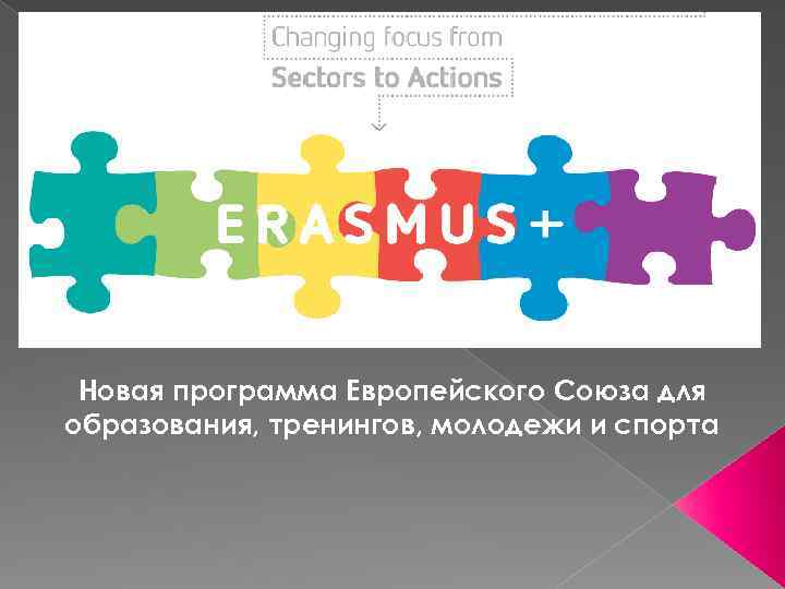 Новая программа Европейского Союза для образования, тренингов, молодежи и спорта 