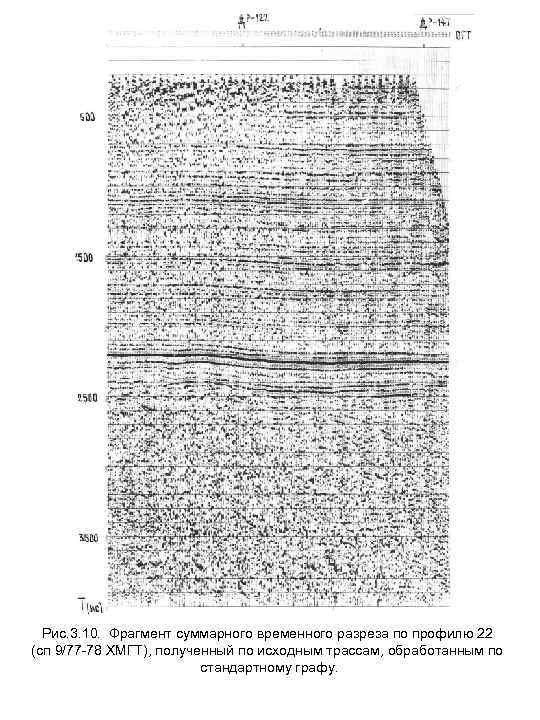 Рис. 3. 10. Фрагмент суммарного временного разреза по профилю 22 (сп 9/77 -78 ХМГТ),