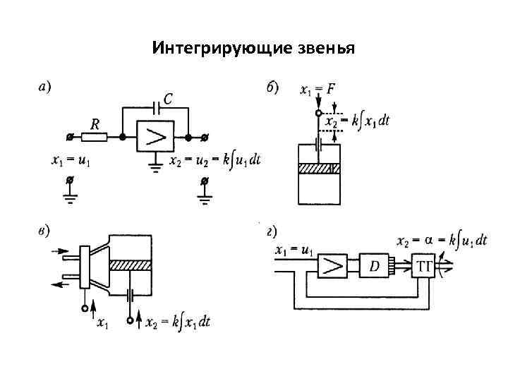 Интегрирующее звено схема