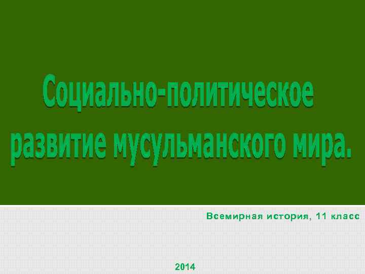 Всемирная история, 11 класс 2014 