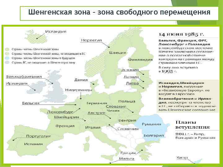 Шенгенская зона – зона свободного перемещения 