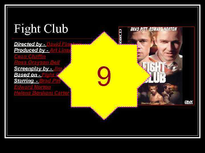 Fight Club Directed by - David Fincher Produced by - Art Linson Cean Chaffin