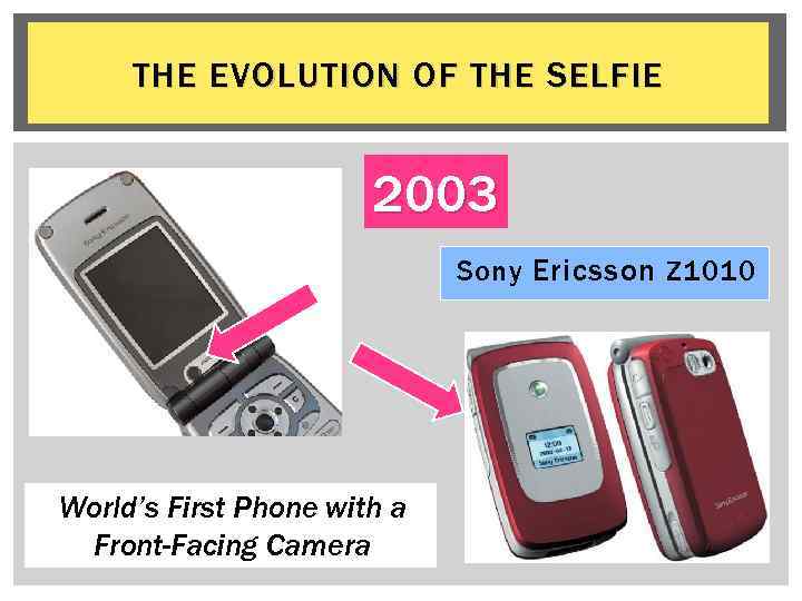 THE EVOLUTION OF THE SELFIE 2003 Sony Ericsson Z 1010 World’s First Phone with