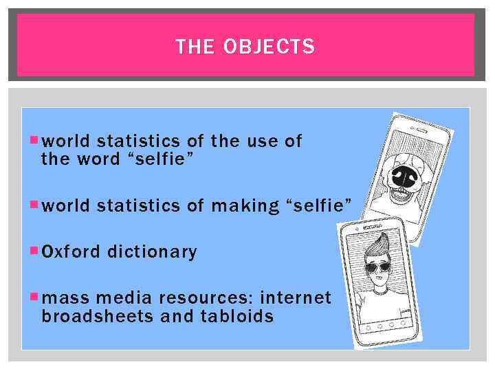 THE OBJECTS world statistics of the use of the word “selfie” world statistics of