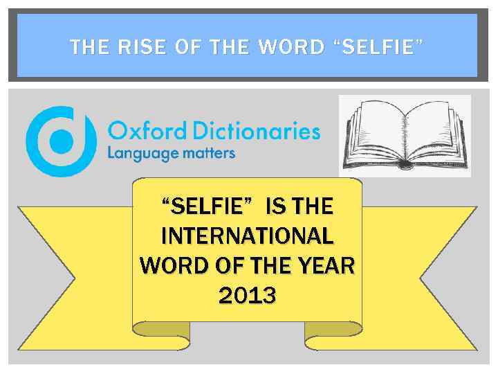 THE RISE OF THE WORD “SELFIE” IS THE INTERNATIONAL WORD OF THE YEAR 2013