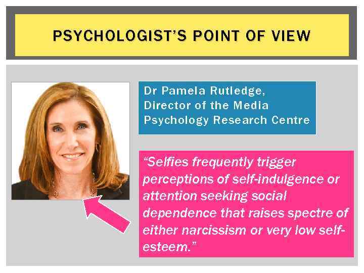 PSYCHOLOGIST’S POINT OF VIEW Dr Pamela Rutledge, Director of the Media Psychology Research Centre