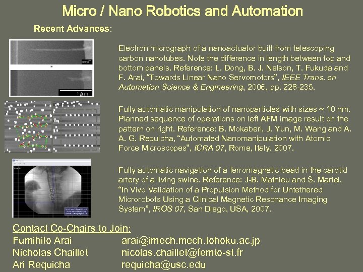 Micro / Nano Robotics and Automation Recent Advances: Electron micrograph of a nanoactuator built