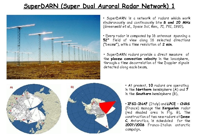 Super. DARN (Super Dual Auroral Radar Network) 1 • Super. DARN is a network