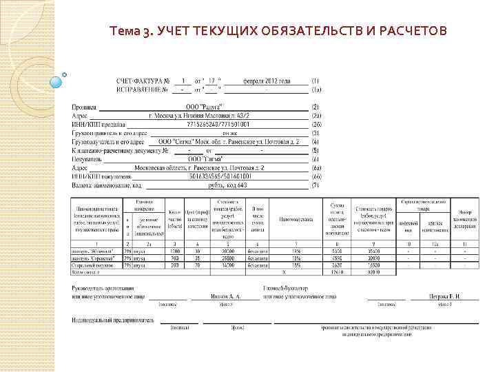 Тема 3. УЧЕТ ТЕКУЩИХ ОБЯЗАТЕЛЬСТВ И РАСЧЕТОВ 