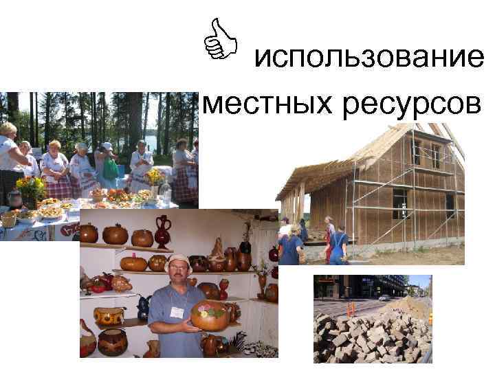  использование местных ресурсов 