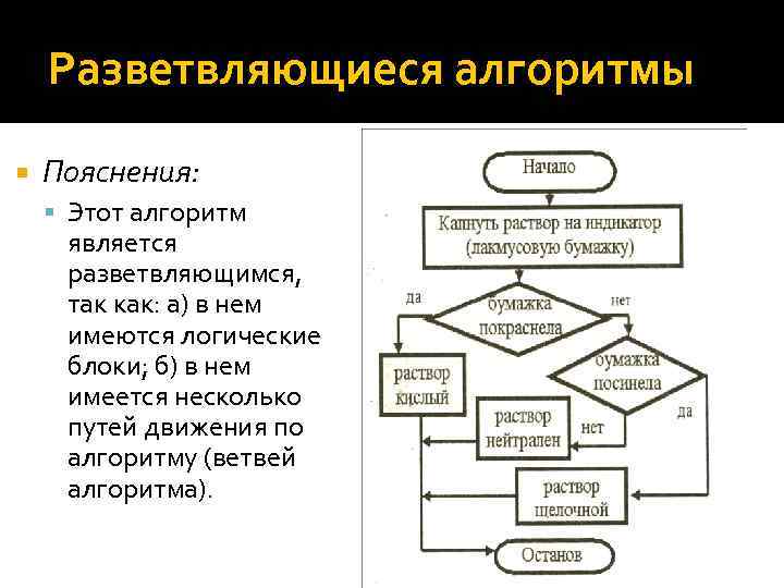 Логические алгоритмы. Пример объяснения алгоритма. Ветвящийся Тип алгоритма. Разветвляющийся алгоритм.