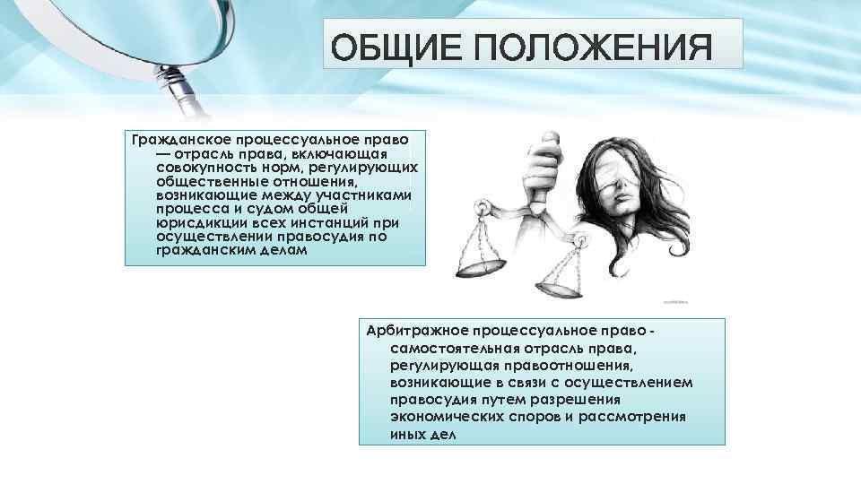 Гражданское процессуальное право — отрасль права, включающая совокупность норм, регулирующих общественные отношения, возникающие между