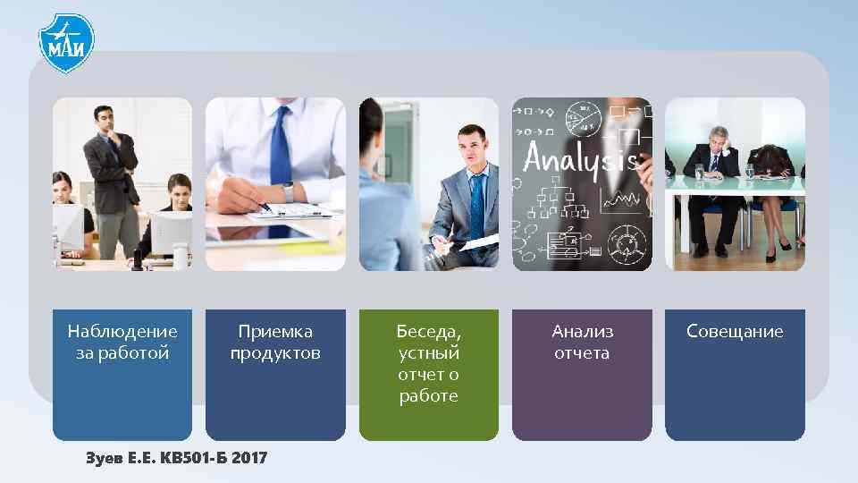 Наблюдение за работой Приемка продуктов Зуев Е. Е. КВ 501 -Б 2017 Беседа, устный