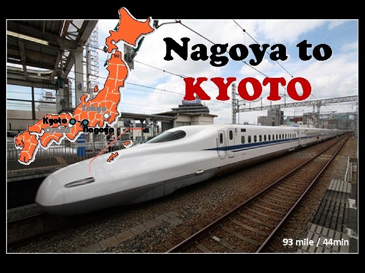 Tokyo Kyoto Osaka Nagoya to KYOTO Nagoya 93 mile / 44 min 