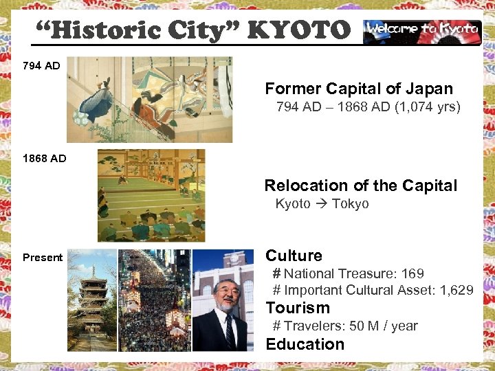 “Historic City” KYOTO 794 AD Former Capital of Japan 794 AD – 1868 AD