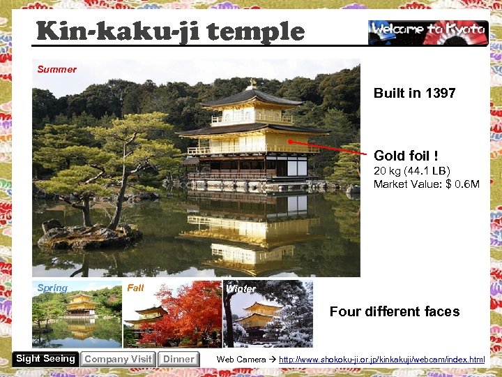 Kin-kaku-ji temple Summer Built in 1397 Gold foil ! 20 kg (44. 1 LB)