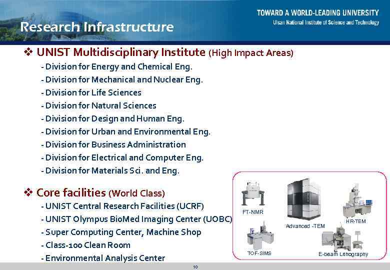 Research Infrastructure v UNIST Multidisciplinary Institute (High Impact Areas) - Division for Energy and