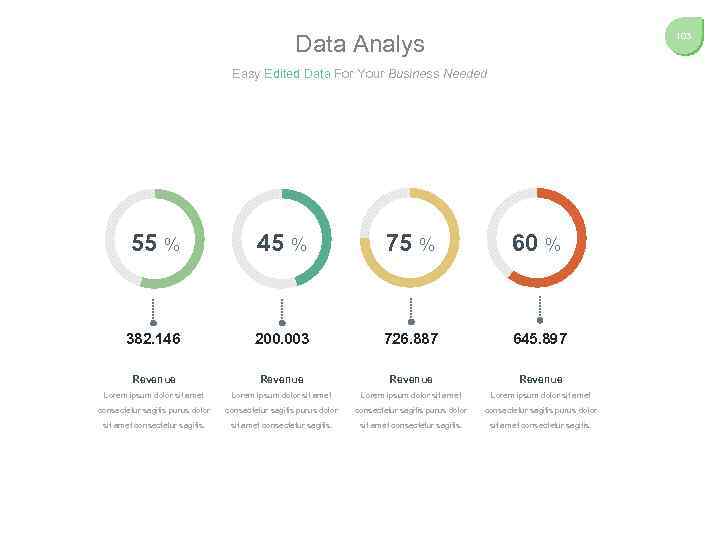 Data Analys 103 Easy Edited Data For Your Business Needed 55 % 45 %