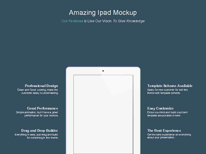 Amazing Ipad Mockup Our Features is Like Our Vison To Give Knowledge Professional Design