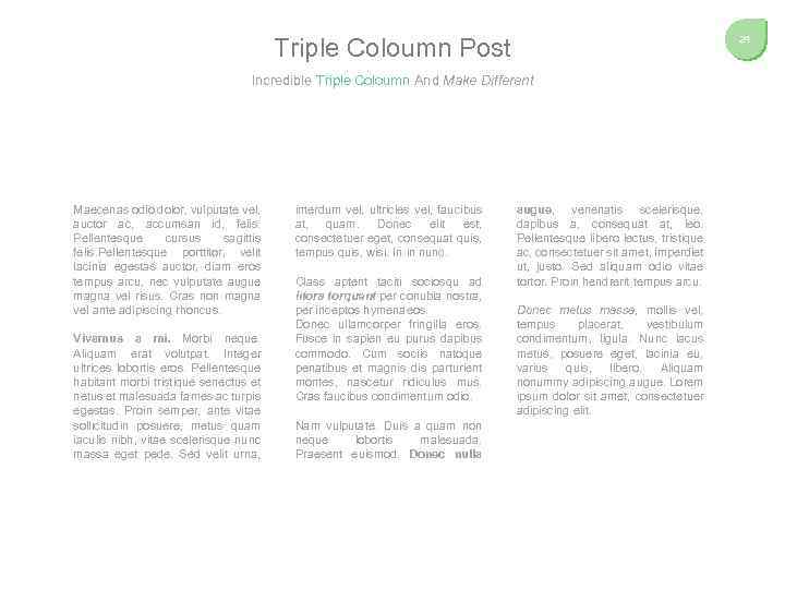 Triple Coloumn Post 24 Incredible Triple Coloumn And Make Different Maecenas odio dolor, vulputate