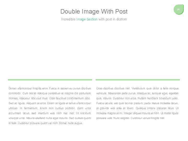 Double Image With Post 26 Incredible Image Section with post in Bottom Donec ullamcorper