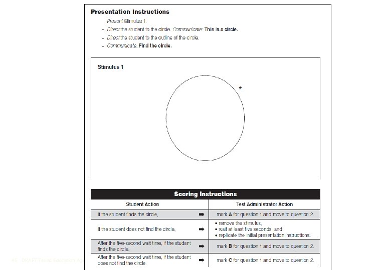 45 DRAFT Texas Education Agency - Student Assessment Division 