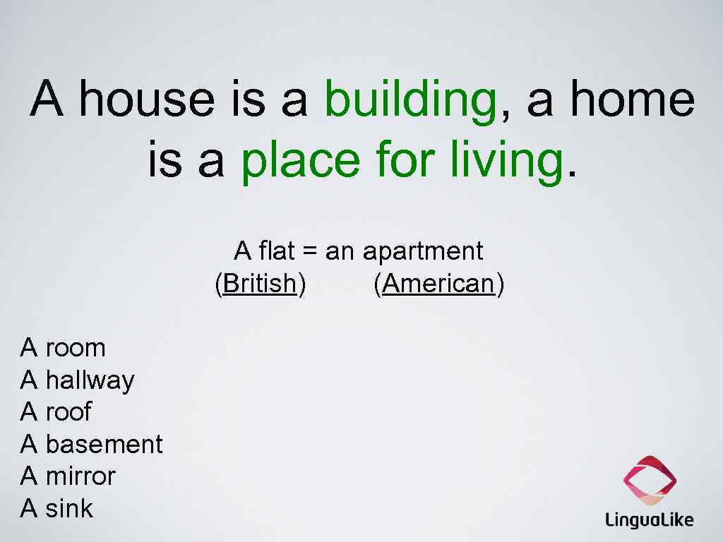 A house is a building, a home is a place for living. A flat