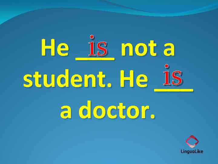 He ___ not a is is student. He ___ a doctor. 