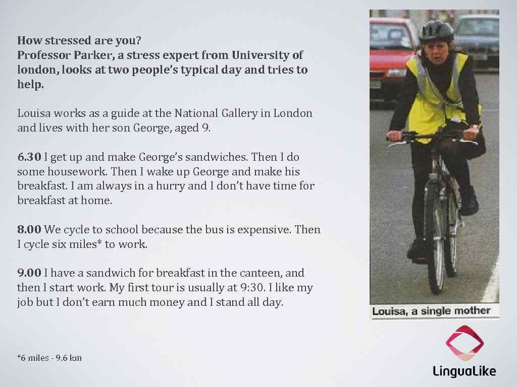 How stressed are you? Professor Parker, a stress expert from University of london, looks