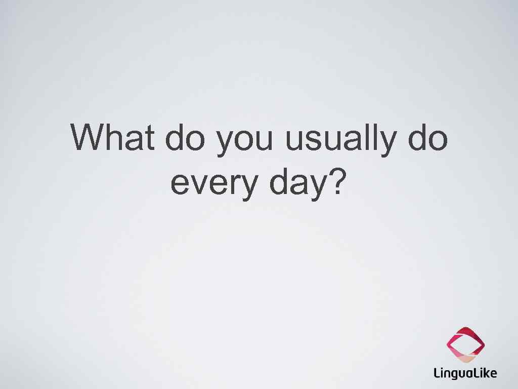 What do you usually do every day? 