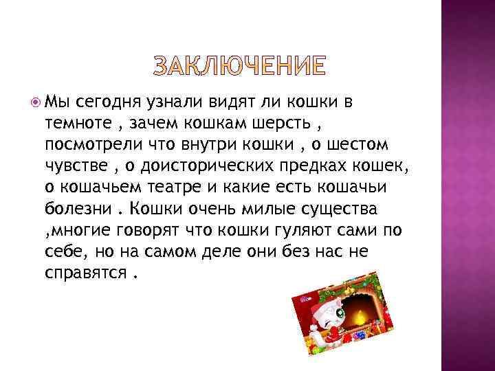  Мы сегодня узнали видят ли кошки в темноте , зачем кошкам шерсть ,