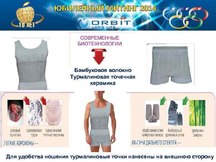 ЮБИЛЕЙНЫЙ МИТИНГ 2014 Бамбуковое волокно Турмалиновая точечная керамика Для удобства ношения турмалиновые точки нанесены