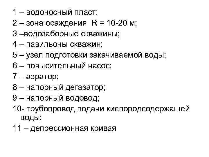1 – водоносный пласт; 2 – зона осаждения R = 10 -20 м; 3
